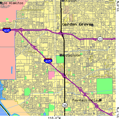 Zip code 92683 close-up map