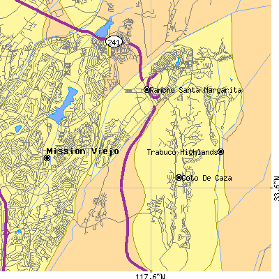 Zip code 92688 close-up map