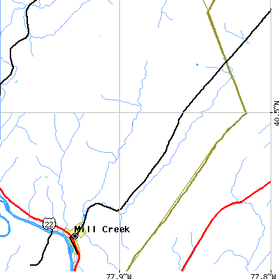 Zip code 17060 close-up map