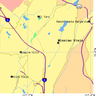 Zip code 92691 close-up map