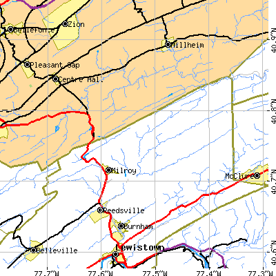 Zip code 17063 close-up map