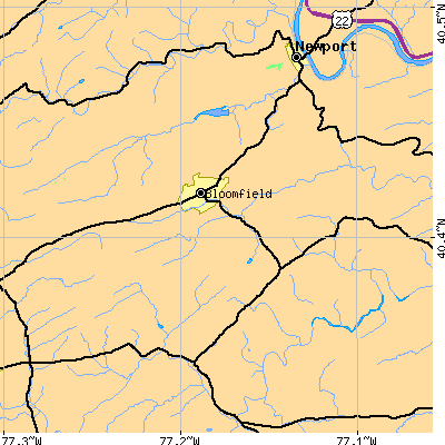 Zip code 17068 close-up map
