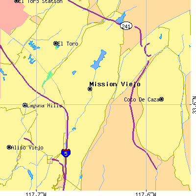 Zip code 92692 close-up map