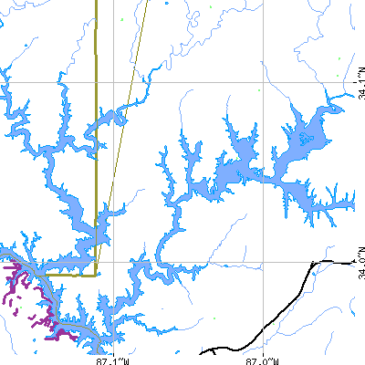Zip code 35053 close-up map