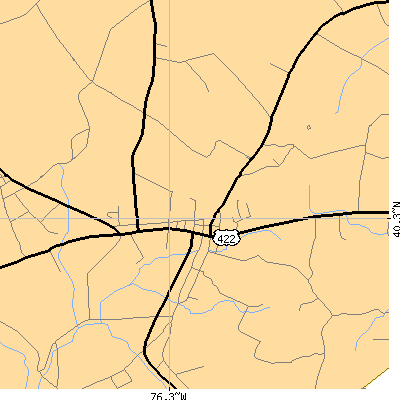 Zip code 17088 close-up map