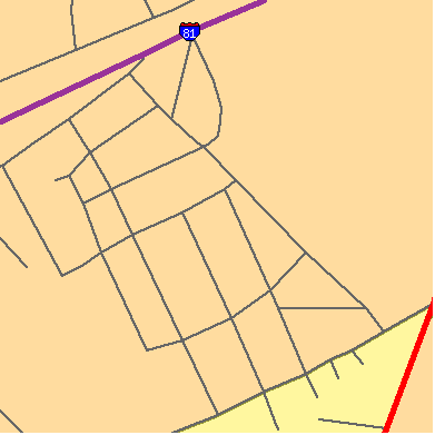 Zip code 17093 close-up map