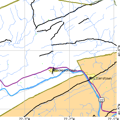 Zip code 17094 close-up map