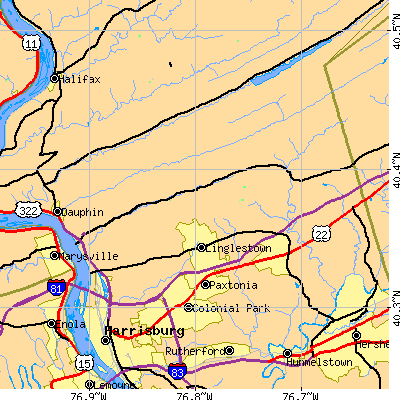 Zip code 17112 close-up map