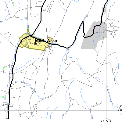Zip code 17237 close-up map