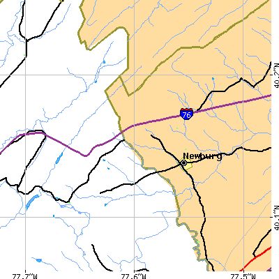 Zip code 17240 close-up map
