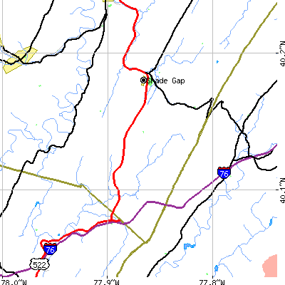 Zip code 17255 close-up map