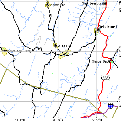 Zip code 17264 close-up map