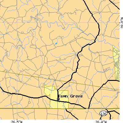 Zip code 17321 close-up map