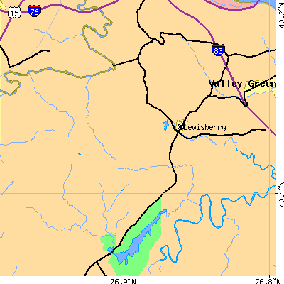Zip code 17339 close-up map