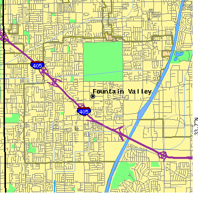 Zip code 92708 close-up map