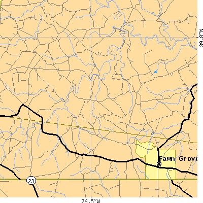 Zip code 17352 close-up map