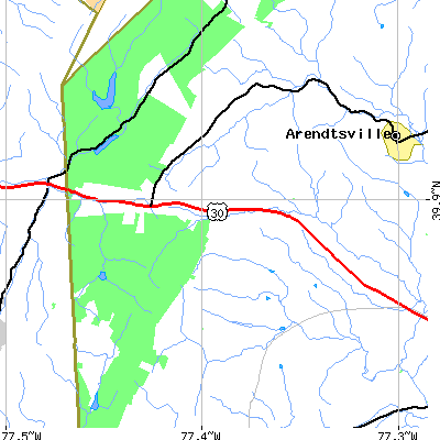 Zip code 17353 close-up map