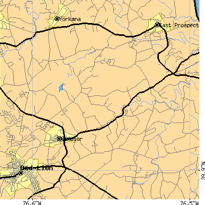 Zip code 17366 close-up map