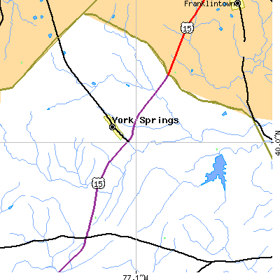 Zip code 17372 close-up map