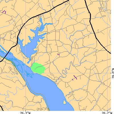 Zip code 17518 close-up map
