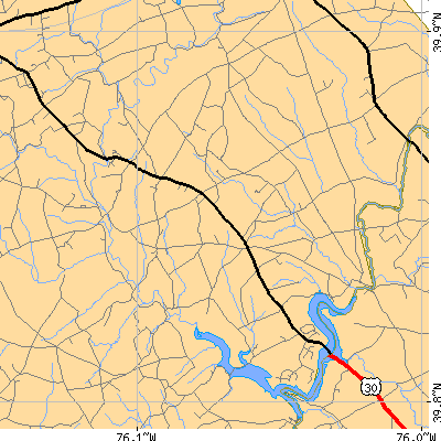Zip code 17536 close-up map