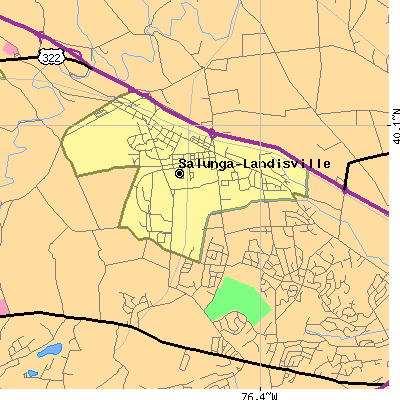 Zip code 17538 close-up map