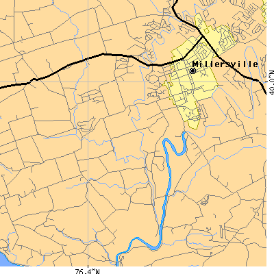 Zip code 17551 close-up map