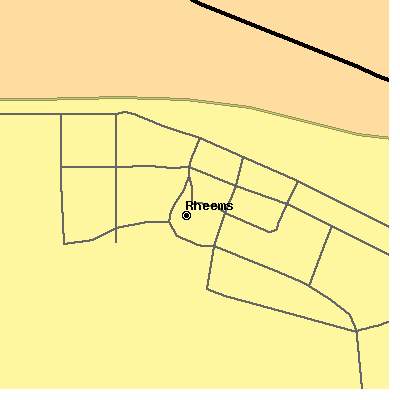 Zip code 17570 close-up map