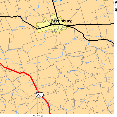 Zip code 17579 close-up map