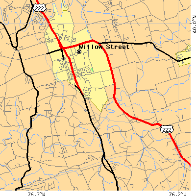 Zip code 17584 close-up map