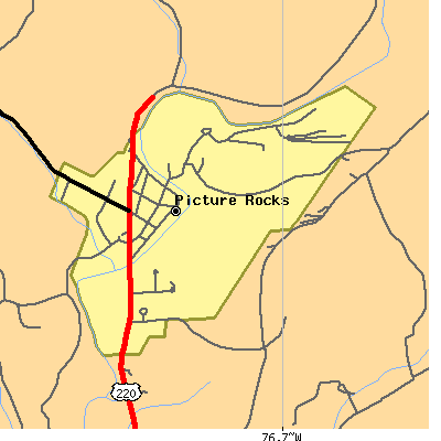 Zip code 17762 close-up map