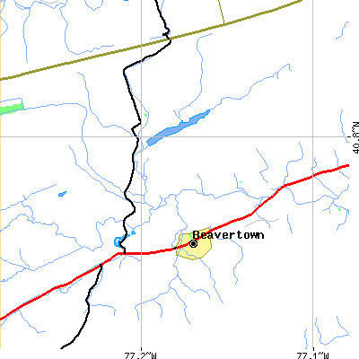 Zip code 17813 close-up map
