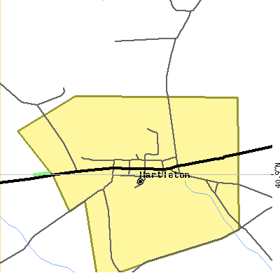 Zip code 17829 close-up map