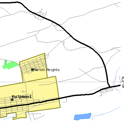 Zip code 17832 close-up map