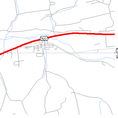 Zip code 17833 close-up map