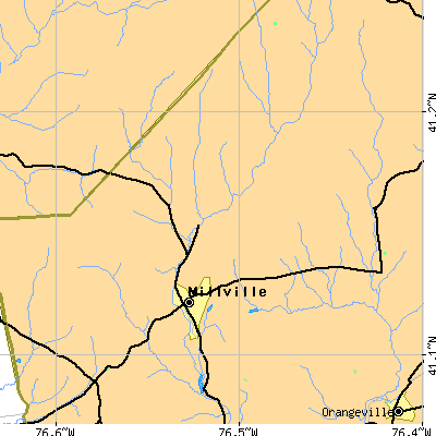 Zip code 17846 close-up map