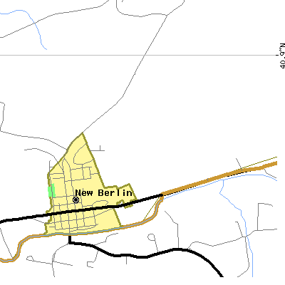 Zip code 17855 close-up map