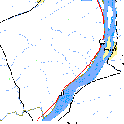 Zip code 17864 close-up map