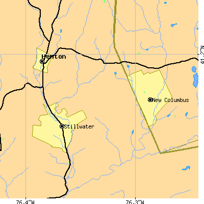 Zip code 17878 close-up map