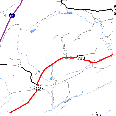 Zip code 17923 close-up map