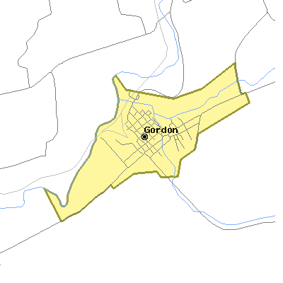 Zip code 17936 close-up map