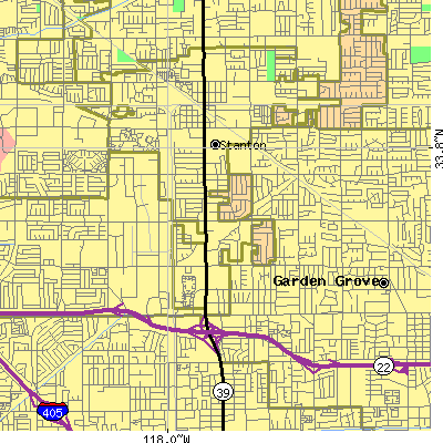 Zip code 92841 close-up map