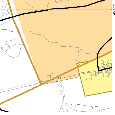 Zip code 17945 close-up map