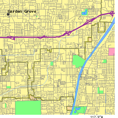 Zip code 92843 close-up map
