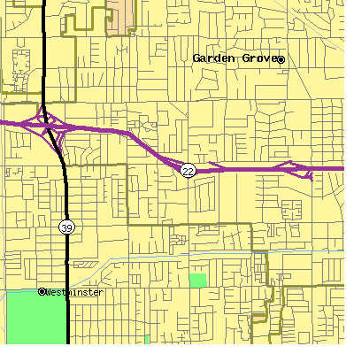 Zip code 92844 close-up map
