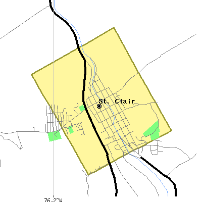 Zip code 17970 close-up map