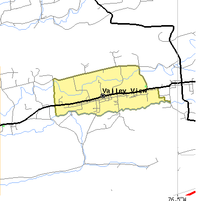 Zip code 17983 close-up map