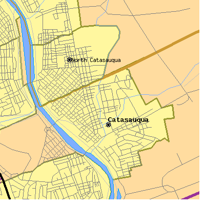 Zip code 18032 close-up map