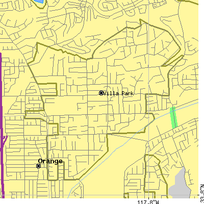 Zip code 92861 close-up map