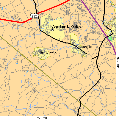 Zip code 18062 close-up map